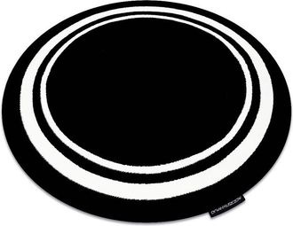 RugsX Alfombra Hampton Border C&iacute;rculo Cuadro Negro Black Circulo 160 Cm