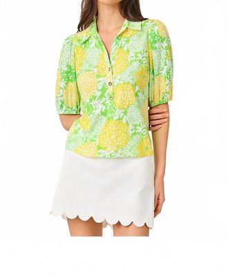 Lilly Pulitzer Bingley Knit Top In Crocodile Green Mumbo Jumbo
