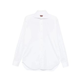 Barba Formal Shirts, male, White, Size: XL Curved-hem Shirt