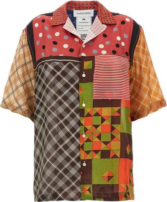 Marine Serre Silk Womens Blouse