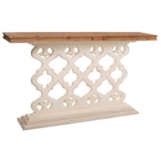 Wanderlust Deco Wanderlust Deco - Recibidor De Madera Tallada Blanco 142x30x78.50
