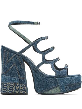 Marc Jacobs Kiki platform sandals - women - Cotton/Leather/Cotton - 35 - Blue