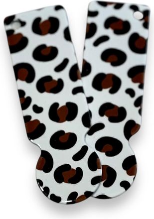 Generic Fun Patterned Metal Trolley Tokens for Mobility, Hand Strength Issues, Long Nails (Leopard print)