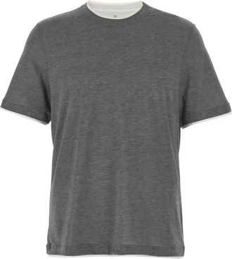 Brunello Cucinelli Grey Layered T-shirt