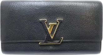 Louis Vuitton Pre-owned Wallets, female, Black, Size: ONE SIZE Pre-owned Taurillon Capucines Wallet