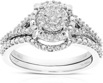 Vir Jewels 1/4 cttw Lab Grown Diamond Wedding Bridal Set in Sterling Silver For Women