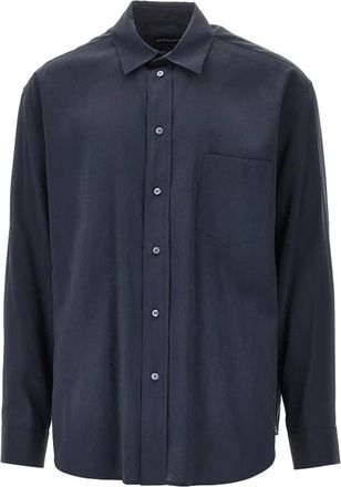 Emporio Armani Camicia in viscosa effetto seta - - Shirts - Uomo - Blu - XL