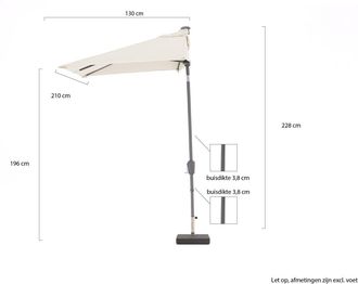 Shadowline balkonparasol 210x130cm