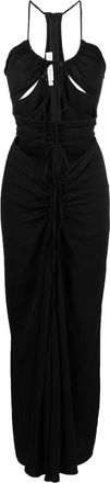 CHRISTOPHER ESBER cut-out ruched midi dress - women - Spandex/Elastane/Viscose - 4 - Black