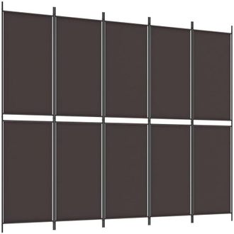 vidaXL Biombo Divisor De 6 Paneles De Tela Marr&oacute;n 300x220 Cm Vidaxl