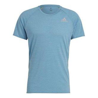 adidas Adi Runner Tee Training Sports Round Neck Short Sleeve Blue GJ9886
