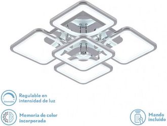 OEM Plafon 129w 3000-4000-6500k Cromo Elara 9x58x58cm 17415lm C.remoto,regulador Y Memoria