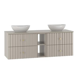 Petits Meubles Mueble lavabo 2 compartimientos estratificado 140.6cm