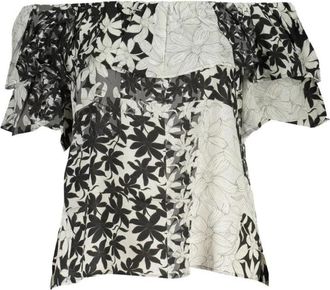 Desigual Wit Katoenen Dames T-Shirt - Dames - Blouses - Veelkleurig - XS - Katoen - Overhemden
