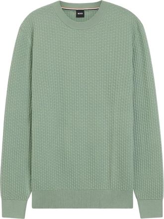 HUGO BOSS H-Imberto Ronde Hals Trui - Heren - Ronde hals truien - Groen - M - Katoen - Truien & Vesten