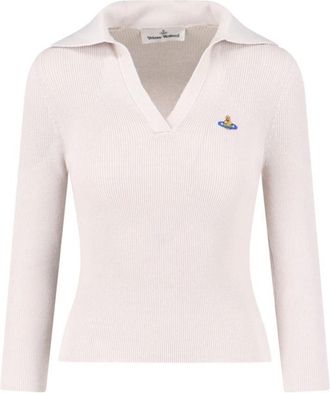 Vivienne Westwood Marina Cream Polo With Multicolor Orb Logo