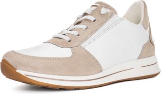 Ara Slip-On Sneaker ARA OSAKA, Damen, Gr. 4,5 (37,5), beige (wei&szlig;, hellbeige), Glattleder, Veloursleder, kontrastfarbene Details, Schuhe Slip-On Sneaker, 