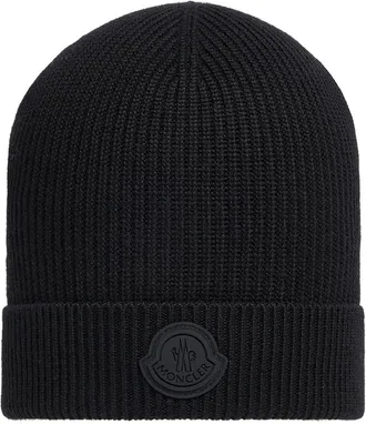 Moncler Wool Beanie Black Size One size