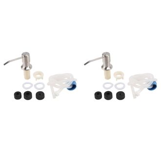 OEM 2 Dispensadores De Jab&oacute;n Para Fregadero De Cocina Con Cabezal De Bomba Integrado Para Encimera (plateado)