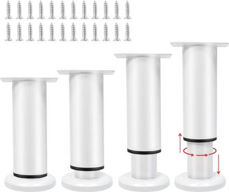 OEM Patas Met&aacute;licas Ajustables De 4 Piezas Para Muebles, Patas Blancas Para Mesa De Centro, Muebles De Ba&ntilde;o, Camas Y Armarios, De 18 A 30 Cm