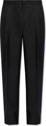 Fendi Wollen Broek met Plooi - Heren - Straight fit broeken - Zwart - XL - Wol - Broeken
