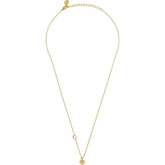 Estella Bartlett Crystal Heart & Charm Pendant Necklace in Gold at Nordstrom