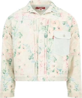 Junya Watanabe Floral Print Chest Pocket Jacket - Heren - Zomerjassen - Veelkleurig - L - Jassen
