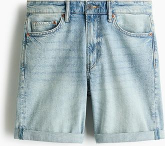 H&M Schmale Denimshorts - Helles Denimblau