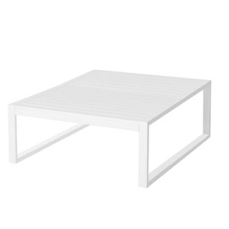 LOLAhome Mesa de centro de jard&iacute;n laminada Io de aluminio blanca