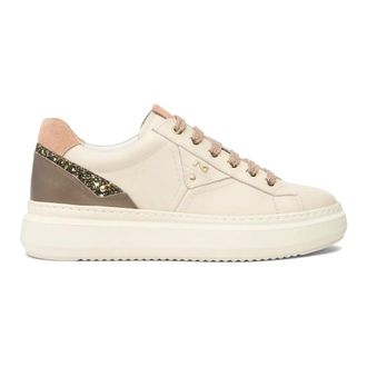 Nero Giardini Sneakers, female, Beige, Size: 10 US Ivory Sneakers with Italian Craftsmanship