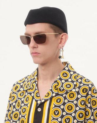 Valentino Garavani Cappello Vlogo Signature In Lana Merino Uomo NERO 59