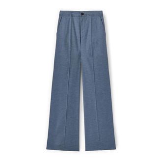 Motivi Dames, Broeken, Blauw, Maat: 2XL Linnen
