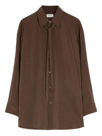 Christophe Lemaire tied-neck shirt - BR402 BRUNETTE