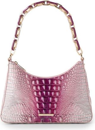 Brahmin Mod Esme Croc Embossed Leather Shoulder Bag in Island Petal at Nordstrom