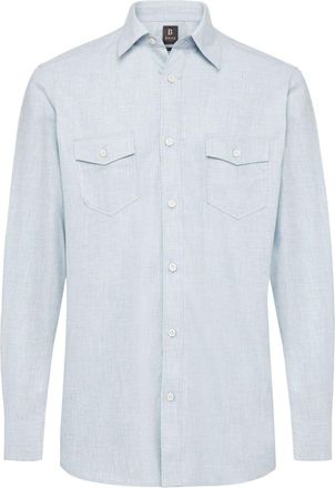 Boggi Milano flannel shirt - men - Cotton/Lyocell - XXXL - Blue