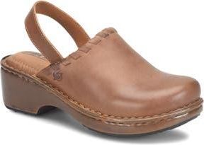 B&oslash;rn Telly Slingback Clog in Tan Leather at Nordstrom Rack, Size 10