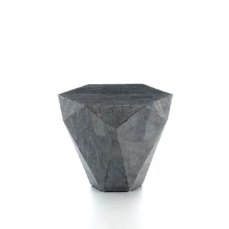 MondoViro Mesa de centro moderna de piedra gris 60 x 60 x h 50 cm