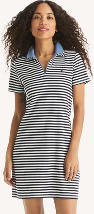 Nautica Womens Striped Short-Sleeve Collared Dress