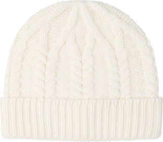 Sofiacashmere Cable Stitched Cuffed Cashmere Beanie in Ivory at Nordstrom Rack