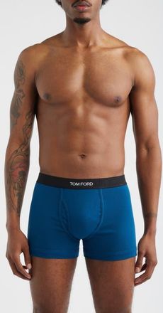 Tom Ford 2-Pack Cotton Jersey Boxer Briefs in Navy /Ocean Blue at Nordstrom, Size Xx-Large