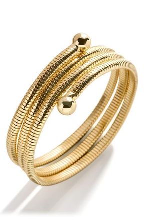 BaubleBar Keira Ribbed Wrap Bracelet in Gold at Nordstrom
