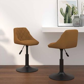vidaXL Vidaxl - Sillas De Comedor Giratorias 2 Pcs Marr&oacute;n 46 X 44 X 77.5 Cm