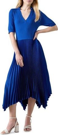 L.k. Bennett Lorna Handkerchief Hem Pleated Dress in Blue at Nordstrom Rack, Size 10 Us / 14 Uk