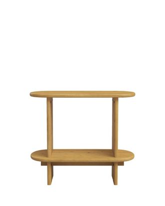 Hannun Mesa auxiliar de madera de abeto en color marr&oacute;n claro 70 cm