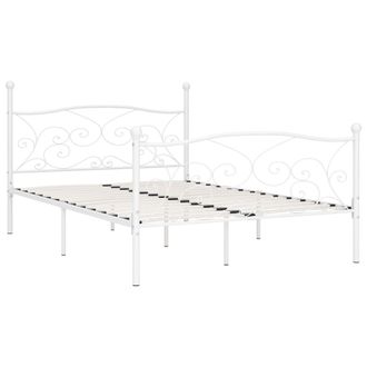 vidaXL Vidaxl - Estructura Cama Con Somier Sin Colch&oacute;n Metal Blanco 140x200 Cm