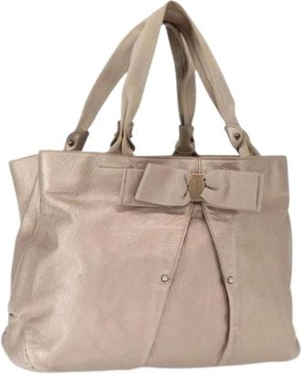 Ferragamo Pre-owned Handbags, female, Beige, Size: ONE SIZE Pre-owned Handbag