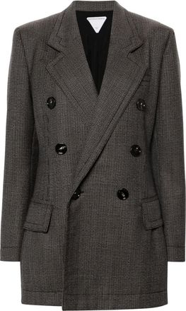 Bottega Veneta Double-Breasted Houndstooth Blazer - Womens - Viscose/Wool/Polyester/Cotton