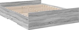vidaXL Bed Frame with Drawers without Mattress Grey Sonoma 140x200 cm Vidaxl