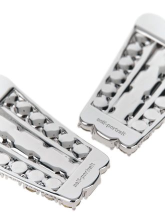 Self Portrait Multi Crystal Earrings - Silver