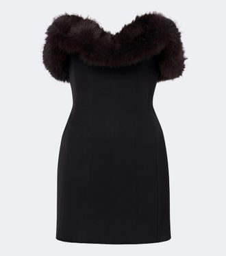 DAVID KOMA Strapless bustier minidress